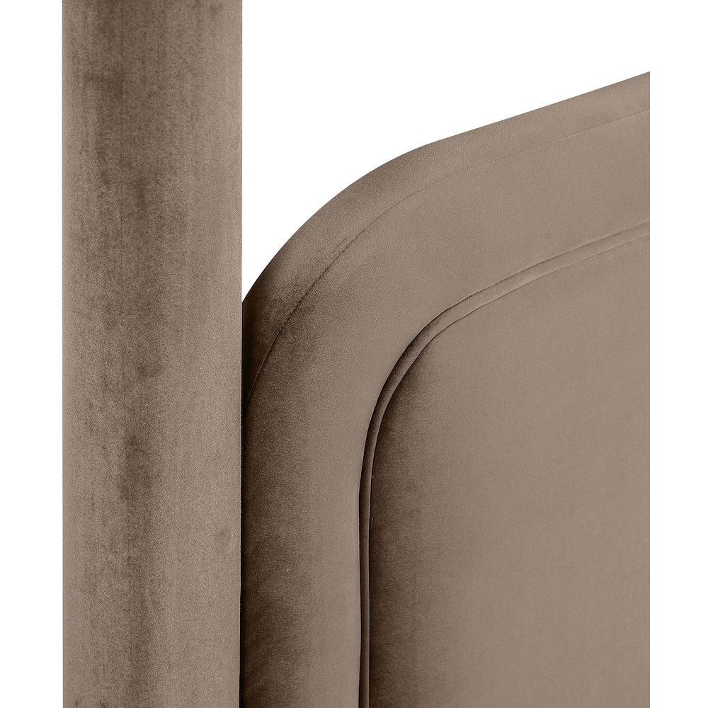 Salina Taupe Velvet Upholstered Twin Bed. Picture 9