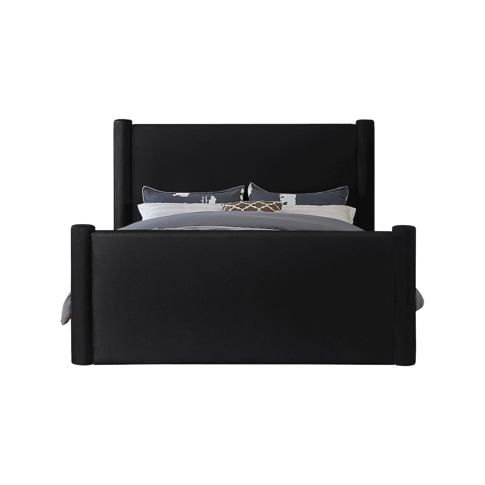 Elias Black Velvet King Bed. Picture 2