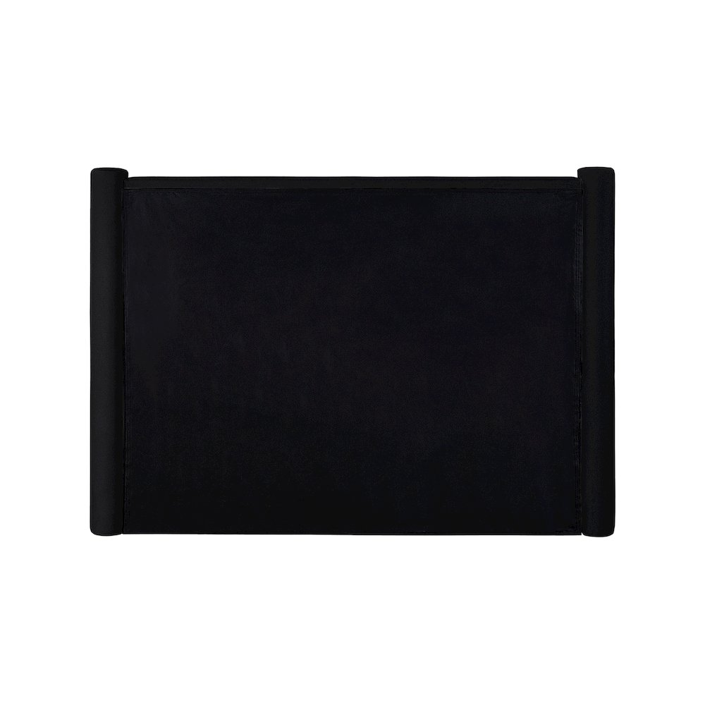 Elias Black Velvet Queen Bed. Picture 5