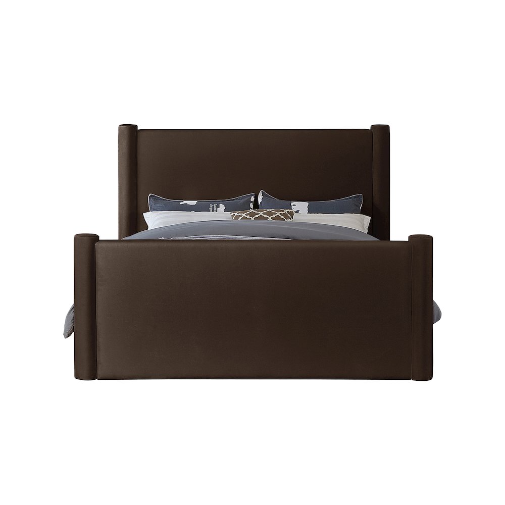 Elias Brown Velvet King Bed. Picture 2