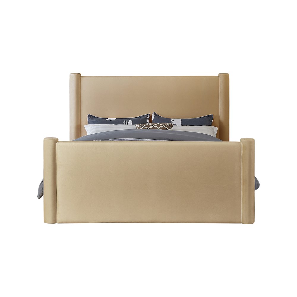 Elias Camel Velvet Full Bed. Picture 2