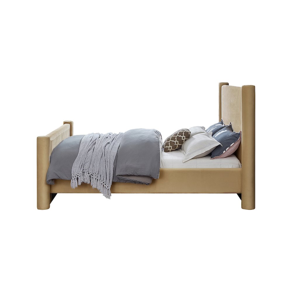 Elias Camel Velvet Full Bed. Picture 4
