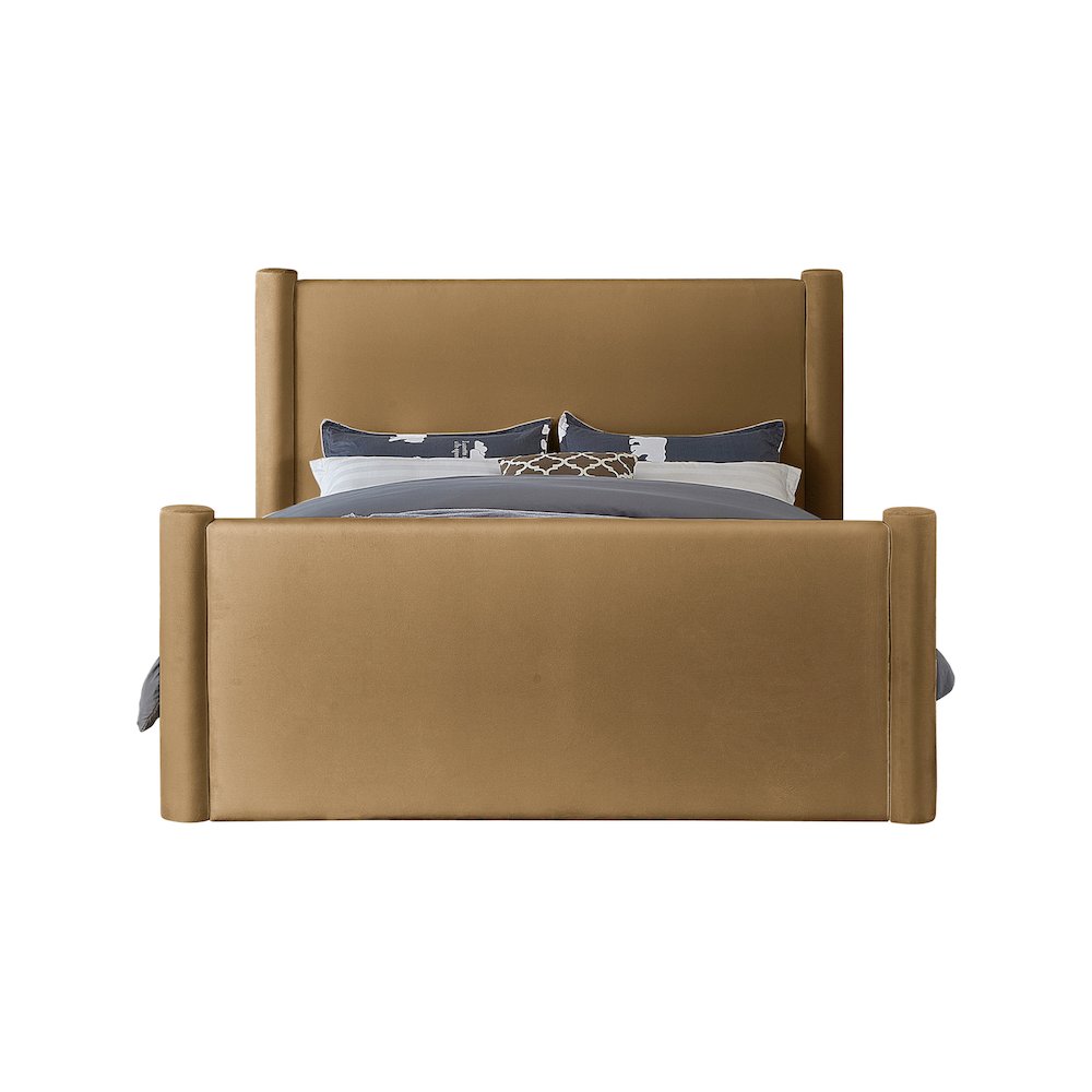 Elias Saddle Velvet King Bed. Picture 2
