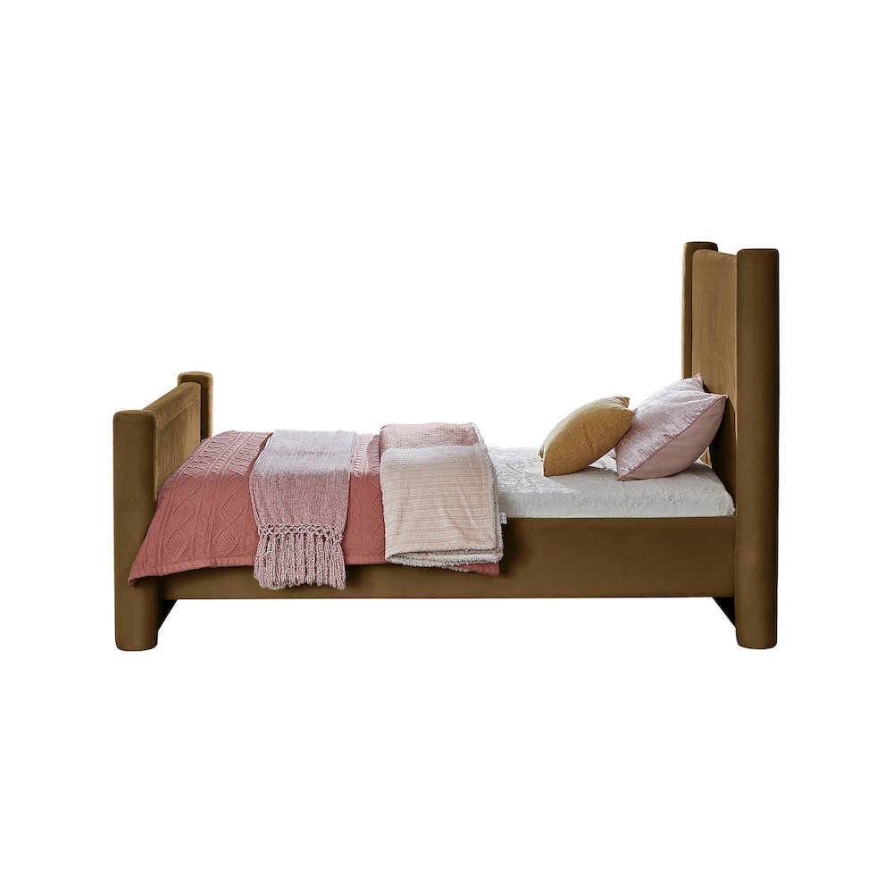 Elias Saddle Velvet Twin Bed. Picture 4