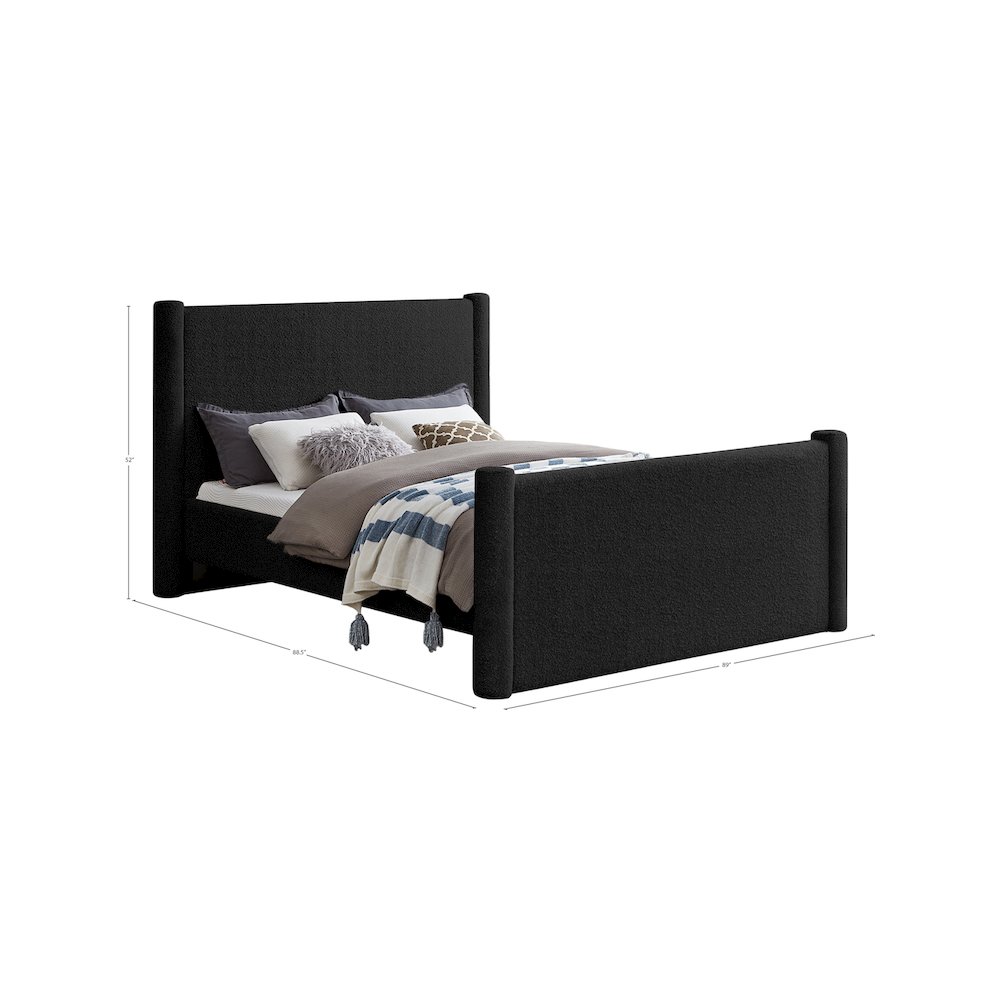 Elias Black Boucle Fabric King Bed. Picture 7