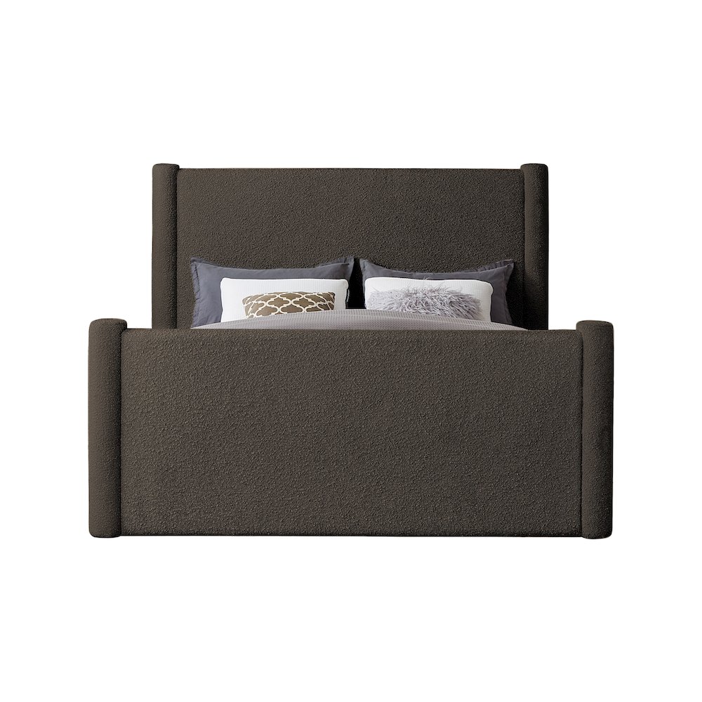 Elias Brown Boucle Fabric Full Bed. Picture 2