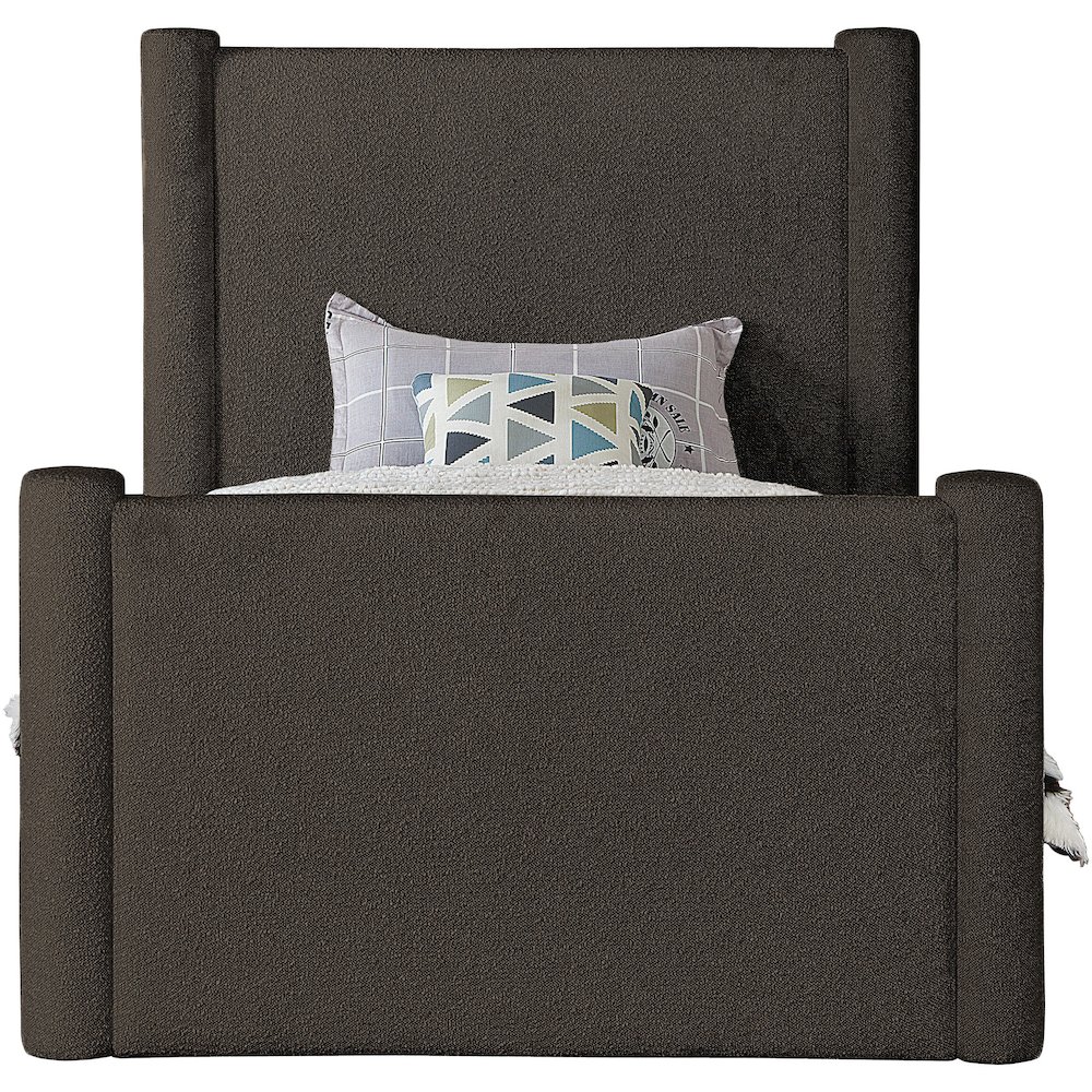 Elias Brown Boucle Fabric Twin Bed. Picture 2