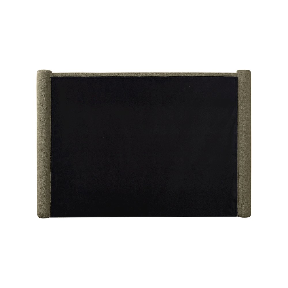 Elias Olive Green Boucle Fabric King Bed. Picture 5