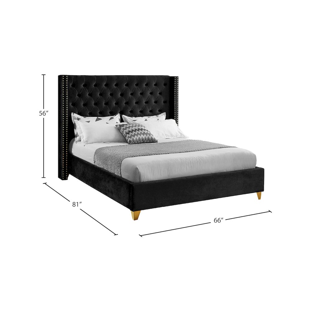 Barolo Black Velvet Full Bed. Picture 7