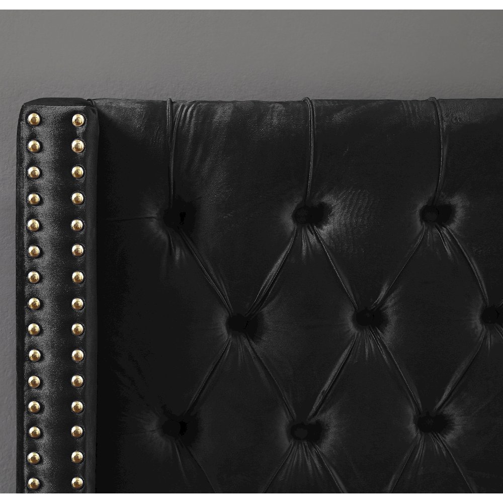Barolo Black Velvet Twin Bed. Picture 2