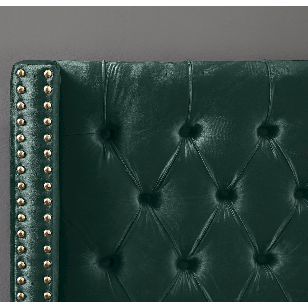 Barolo Green Velvet Full Bed. Picture 6