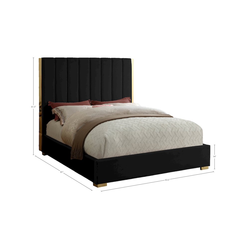 Becca Black Velvet Full Bed. Picture 2