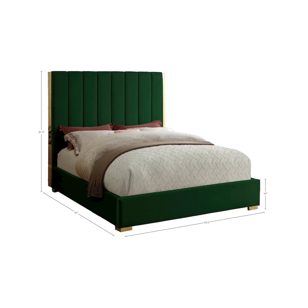 Becca Green Velvet Full Bed. Picture 2