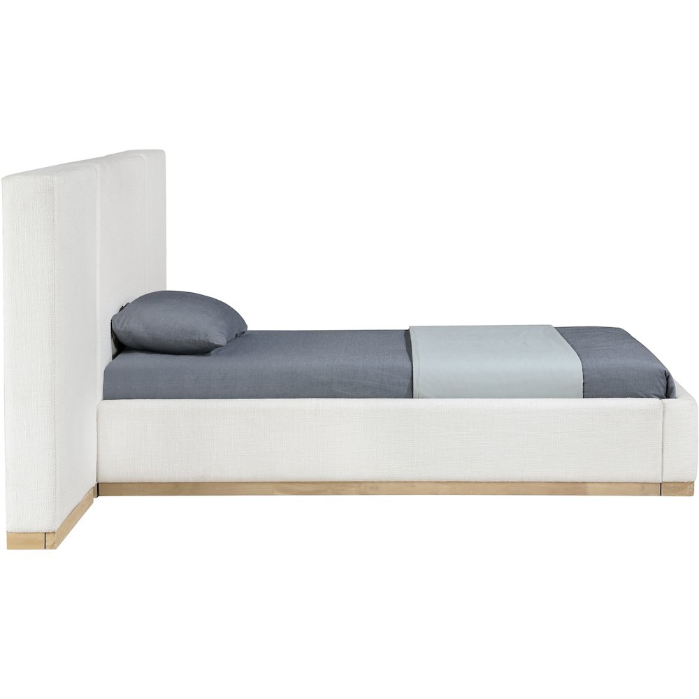 Bennet Cream Linen Textured Fabric Upholstered Twin Bed. Picture 6