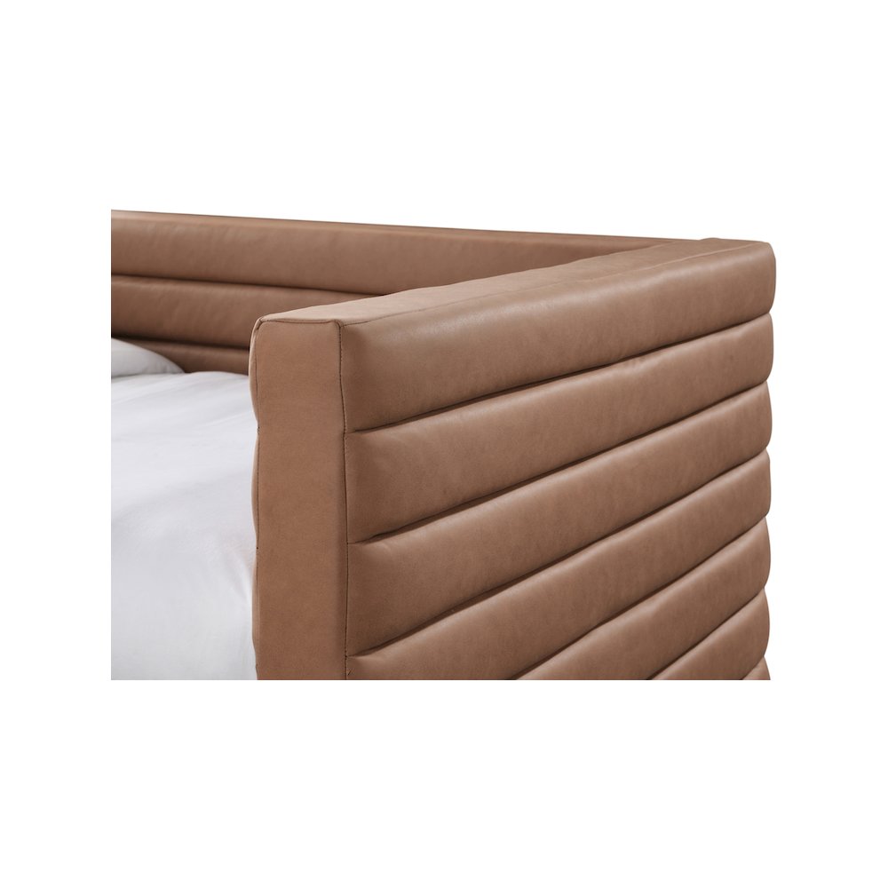 Beverly Cognac Vegan Leather Twin Daybed. Picture 5