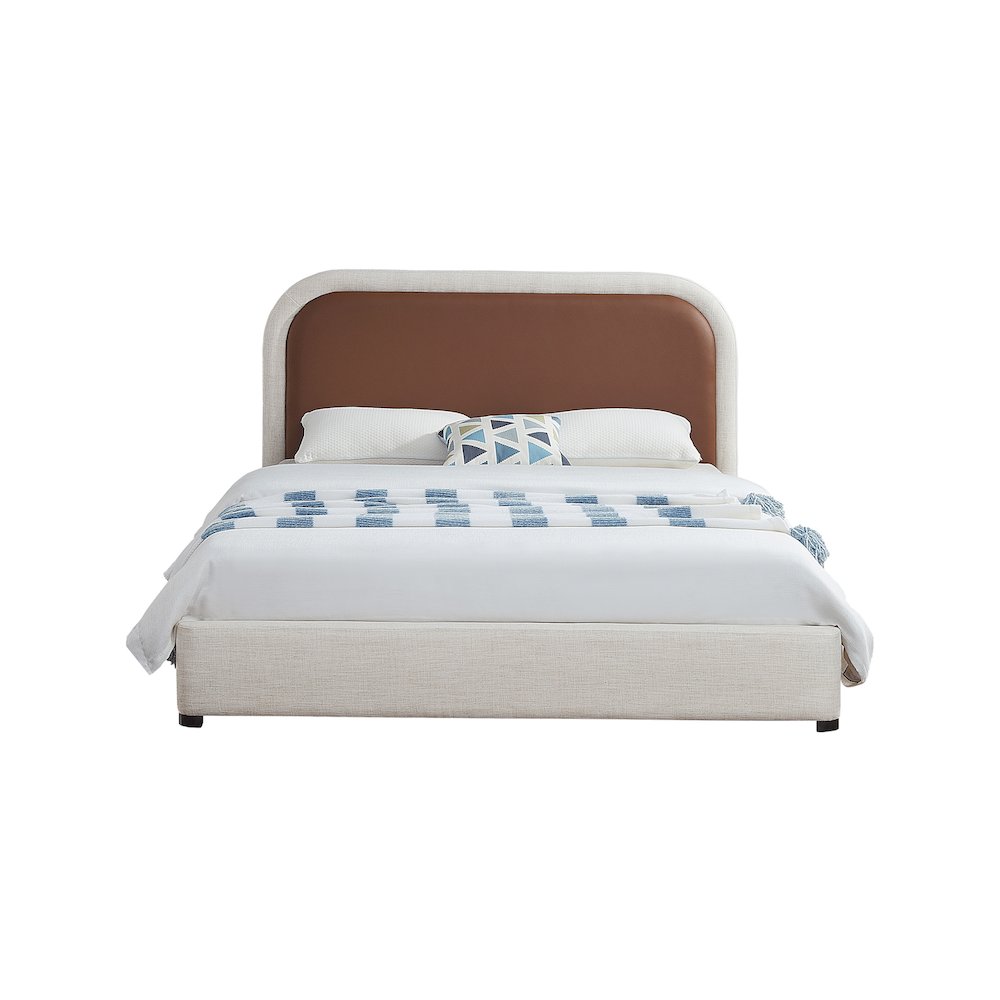 Blake Brown Vegan Leather King Bed. Picture 2