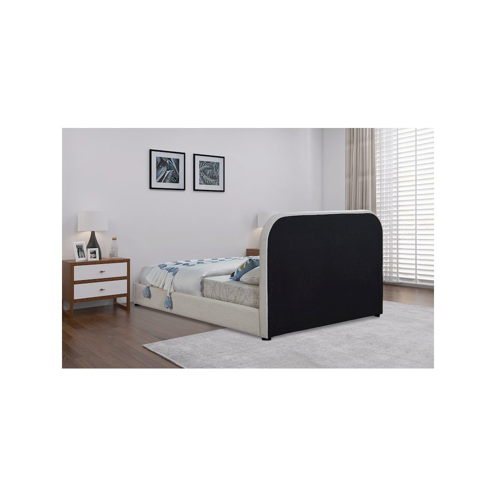 Blake Brown Vegan Leather King Bed. Picture 5