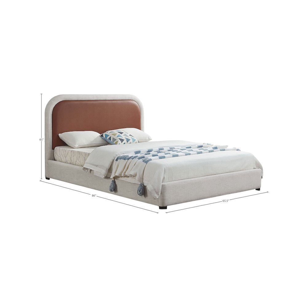 Blake Brown Vegan Leather Queen Bed. Picture 7