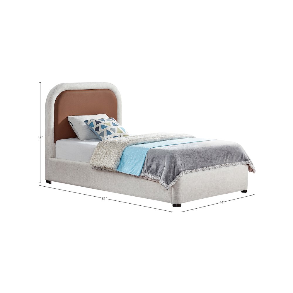 Blake Brown Vegan Leather Twin Bed. Picture 7