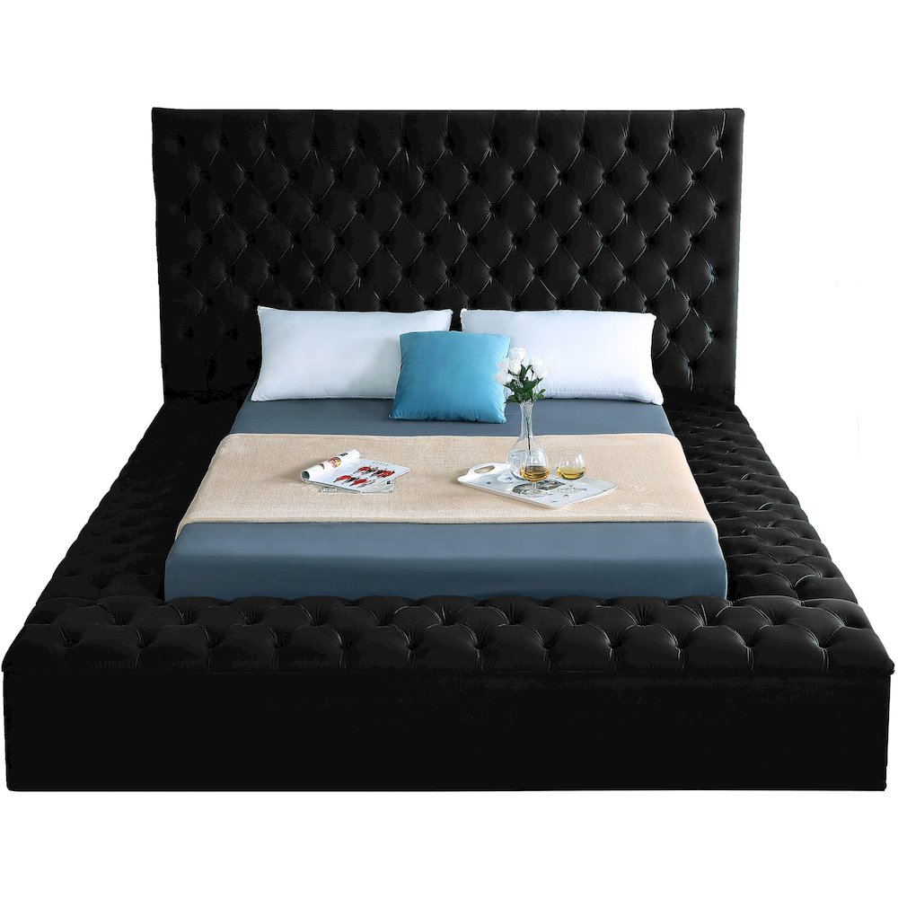 Bliss Black Velvet Full Bed. Picture 4