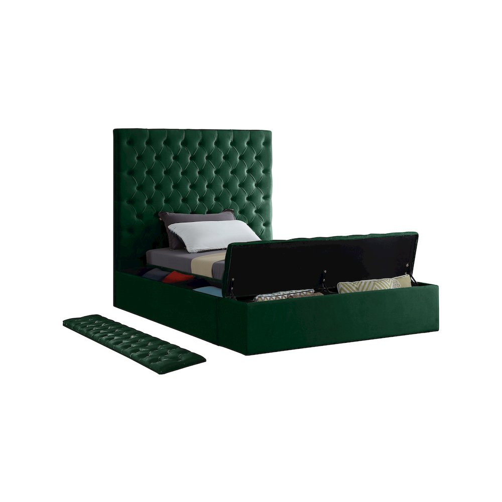 Bliss Green Velvet Twin Bed. Picture 6