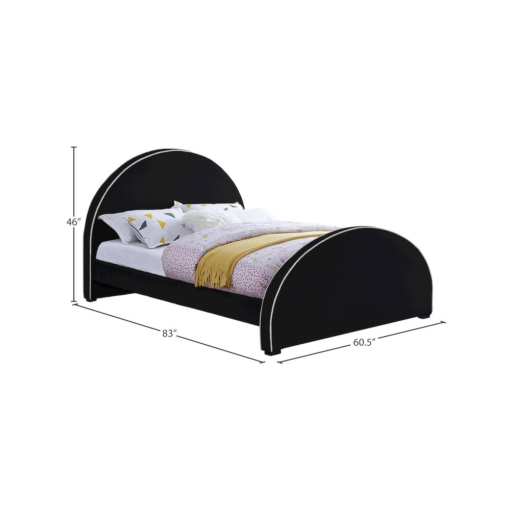 Brody Black Velvet Full Bed. Picture 6