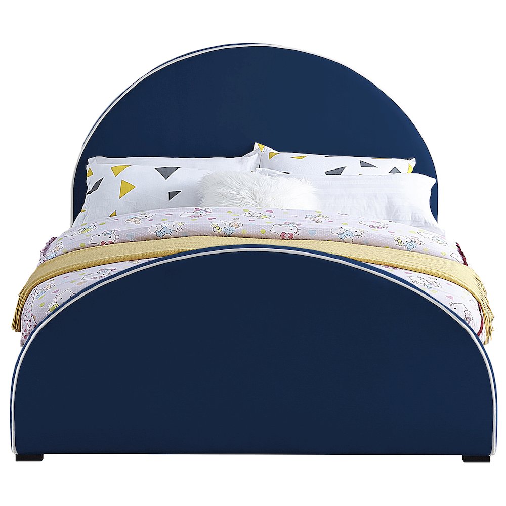 Brody Navy Velvet Full Bed. Picture 2