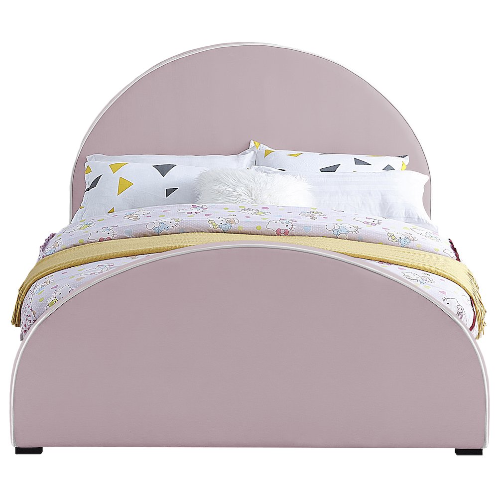 Brody Pink Velvet Full Bed. Picture 2