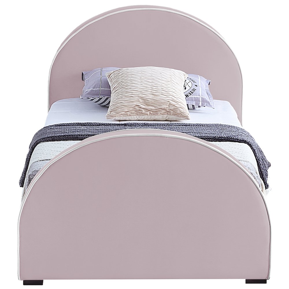 Brody Pink Velvet Twin Bed. Picture 2