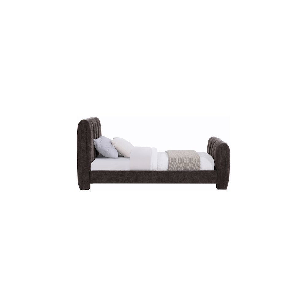 Camila Brown Chenille Fabric Twin Bed. Picture 3
