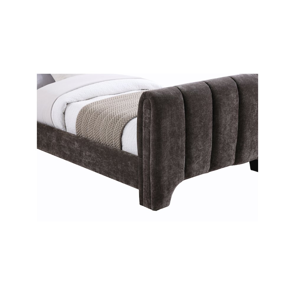 Camila Brown Chenille Fabric Twin Bed. Picture 5