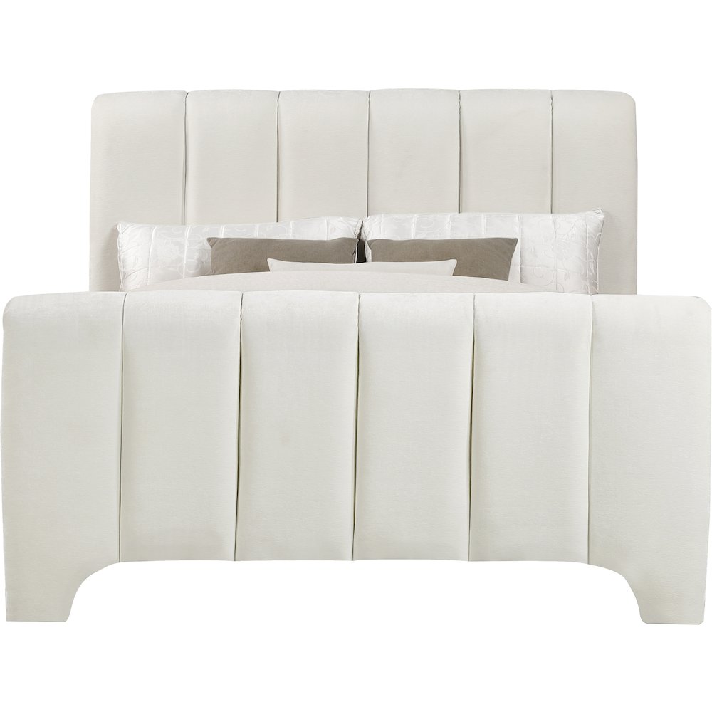 Camila Cream Chenille Fabric Full Bed. Picture 2