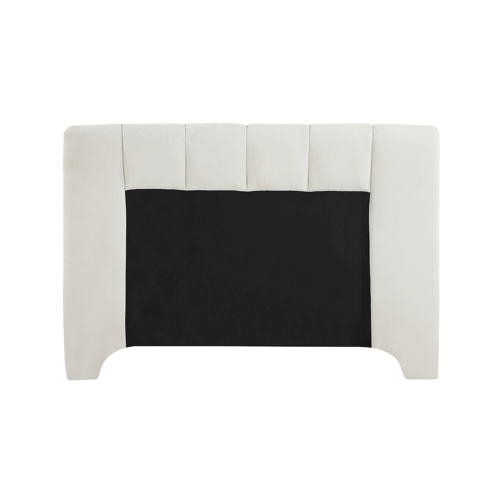 Camila Cream Chenille Fabric King Bed. Picture 4