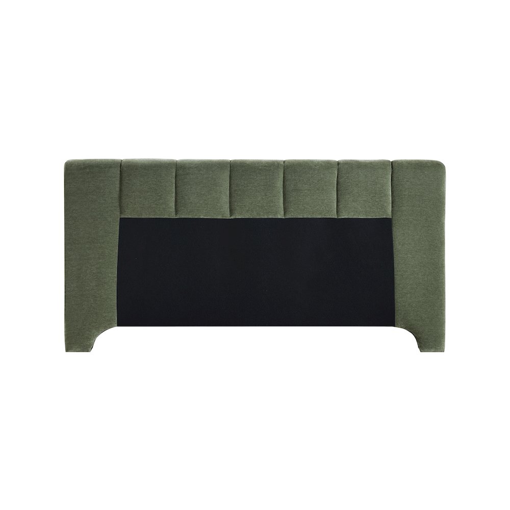 Camila Green Chenille Fabric King Bed. Picture 4