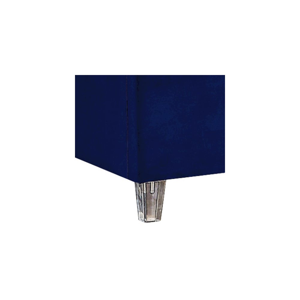 Candace Navy Velvet Twin Bed. Picture 2