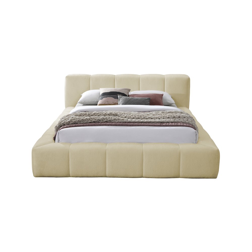 Carlin Beige Chenille Fabric King Bed. Picture 2