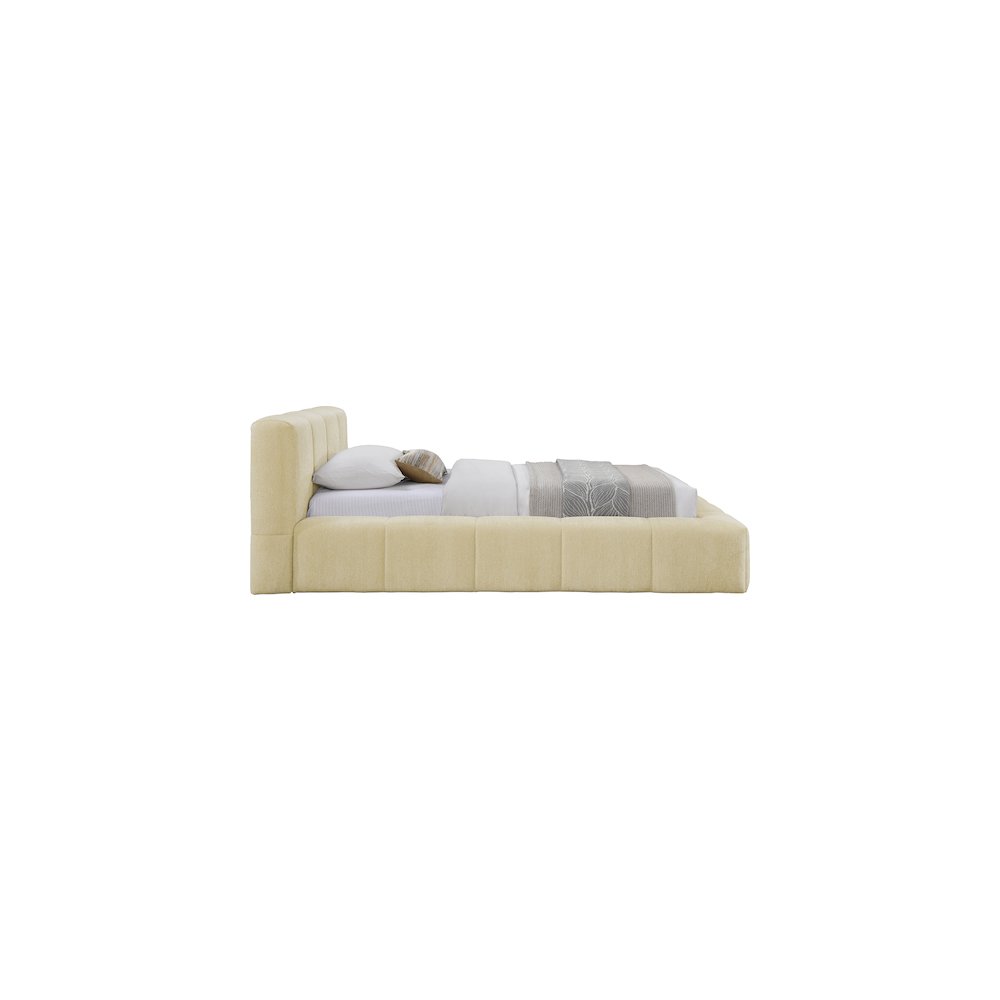 Carlin Beige Chenille Fabric Twin Bed. Picture 3