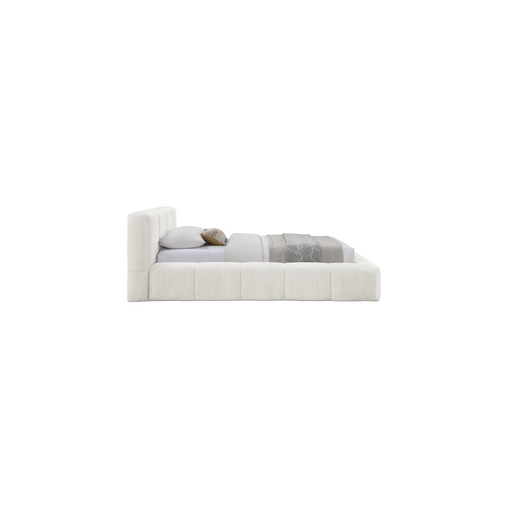 Carlin Cream Chenille Fabric Twin Bed. Picture 3