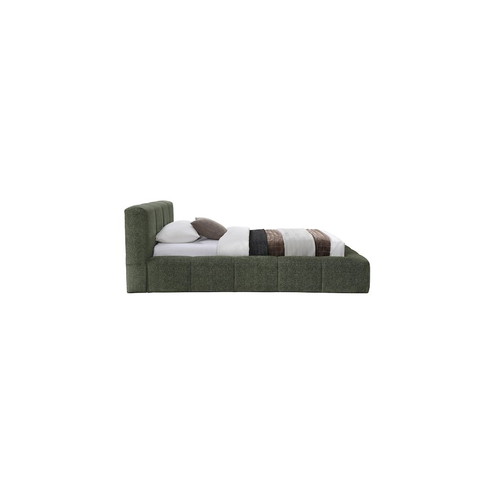 Carlin Olive Chenille Fabric Twin Bed. Picture 3