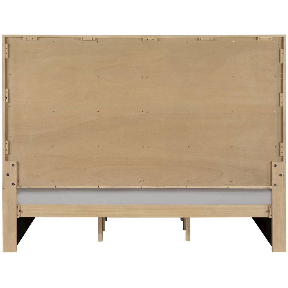 Casa Black Vegan Leather Queen Bed. Picture 5