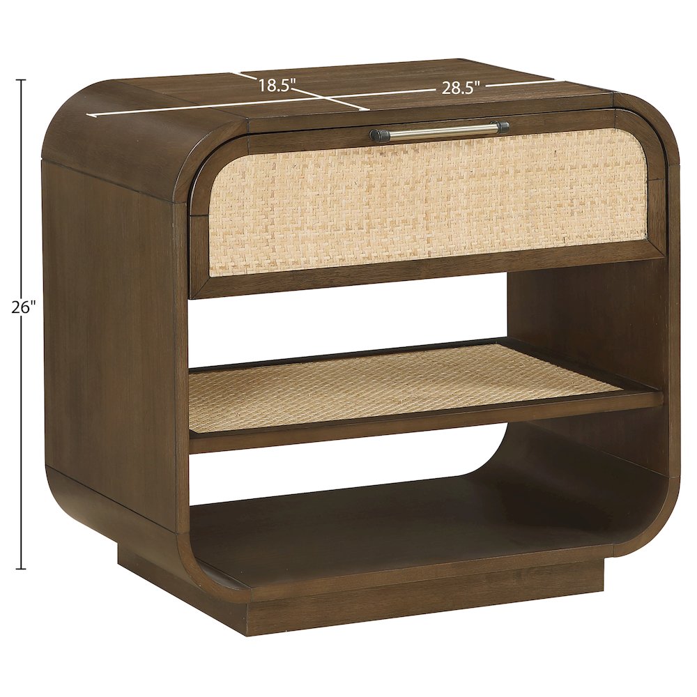 Windsor Brown Solid Wood Nightstand. Picture 10