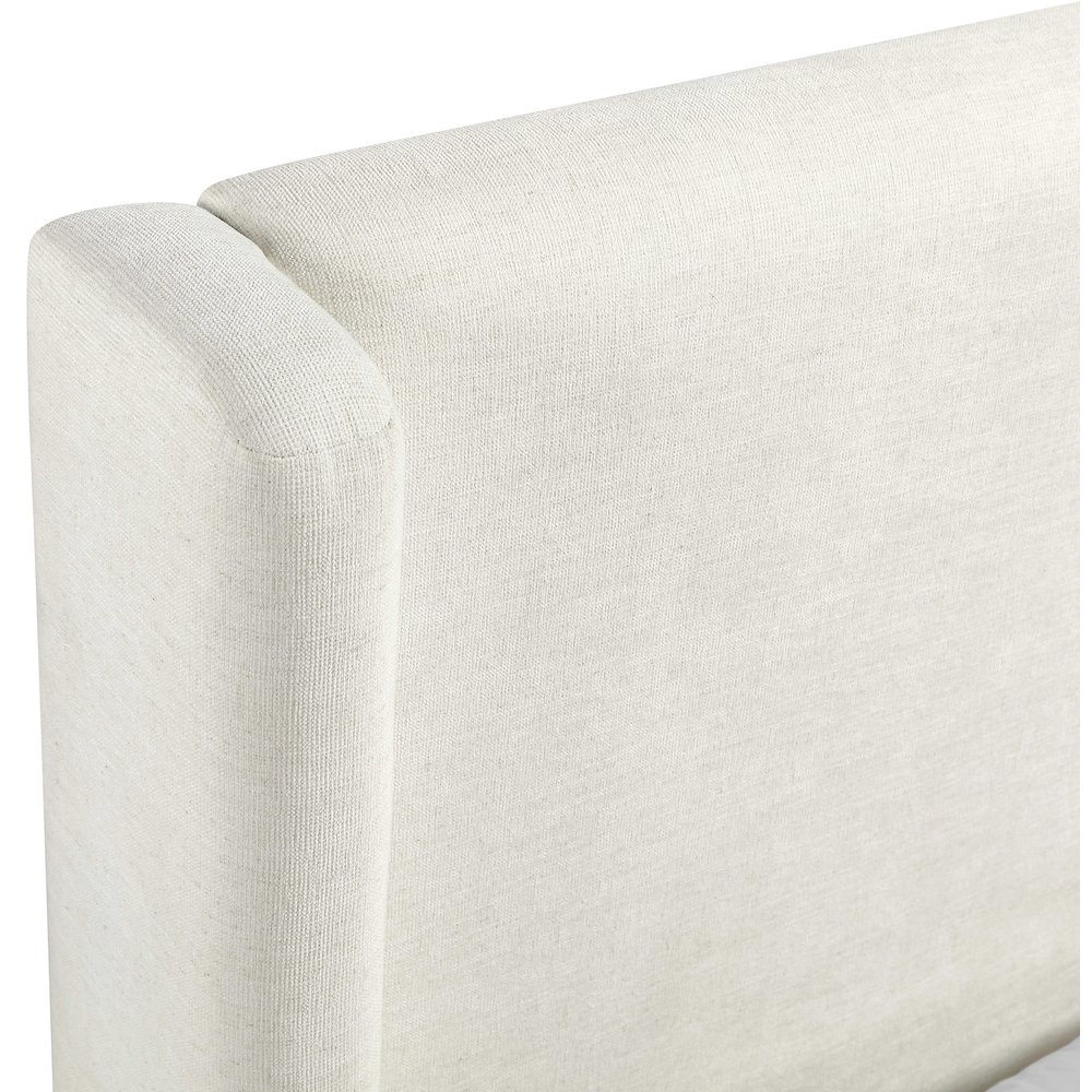 Chandra Cream Linen Textured Fabric Upholstered Twin Bed. Picture 9