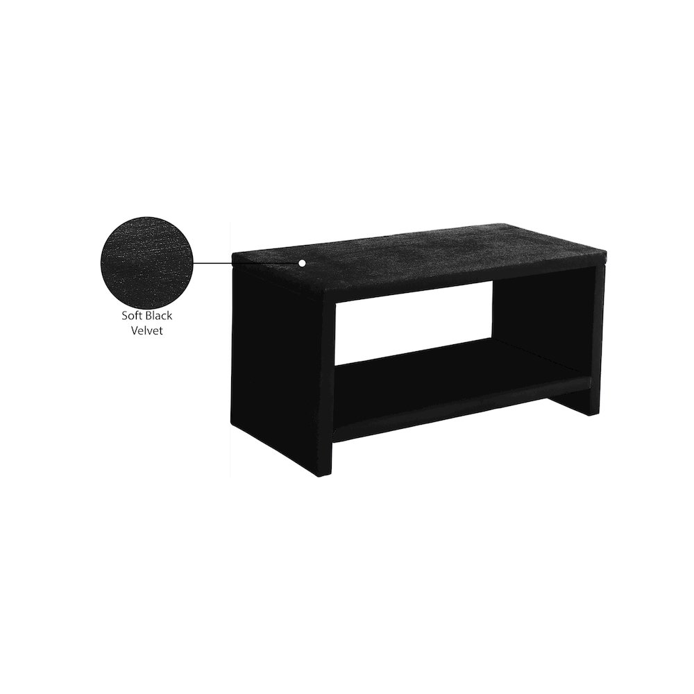 Cleo Black Velvet Night Stand. Picture 5