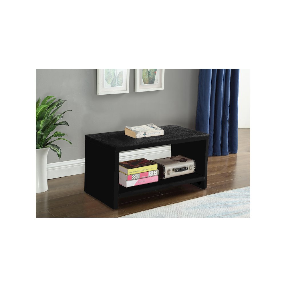 Cleo Black Velvet Night Stand. Picture 2