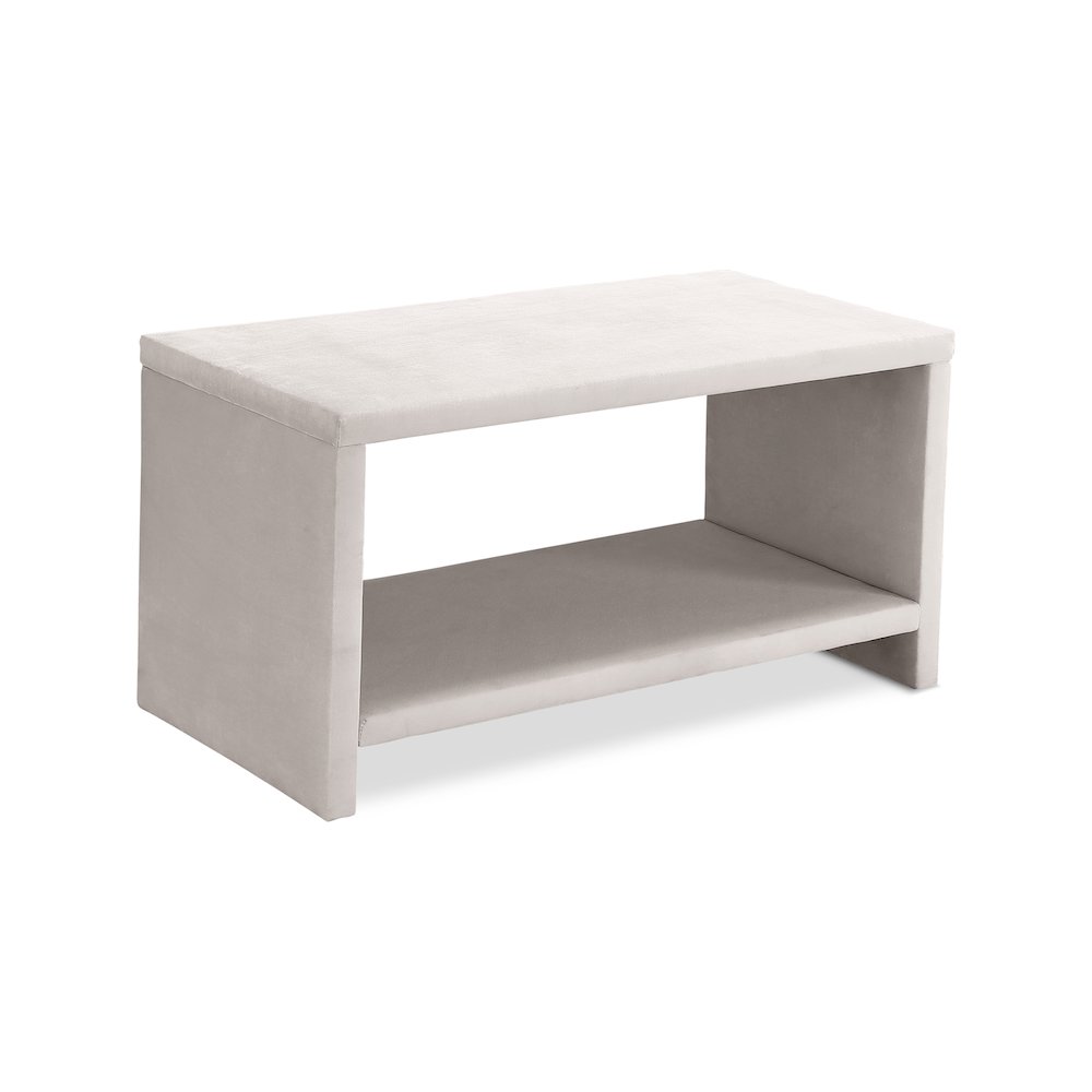Cleo Cream Velvet Night Stand. Picture 1