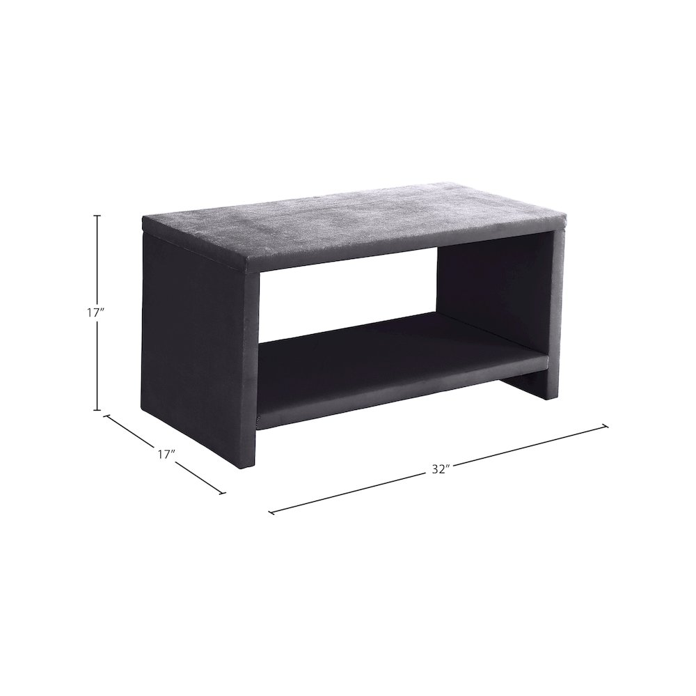 Cleo Grey Velvet Night Stand. Picture 4