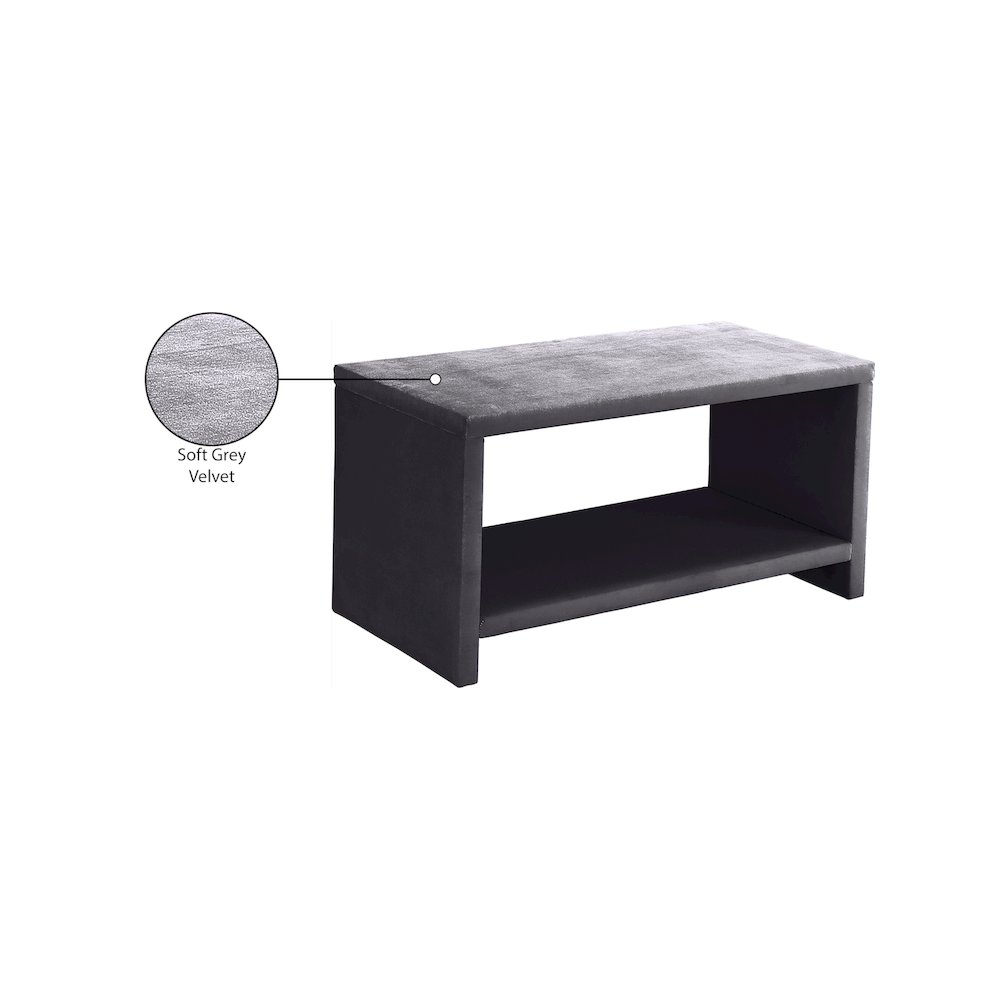 Cleo Grey Velvet Night Stand. Picture 5