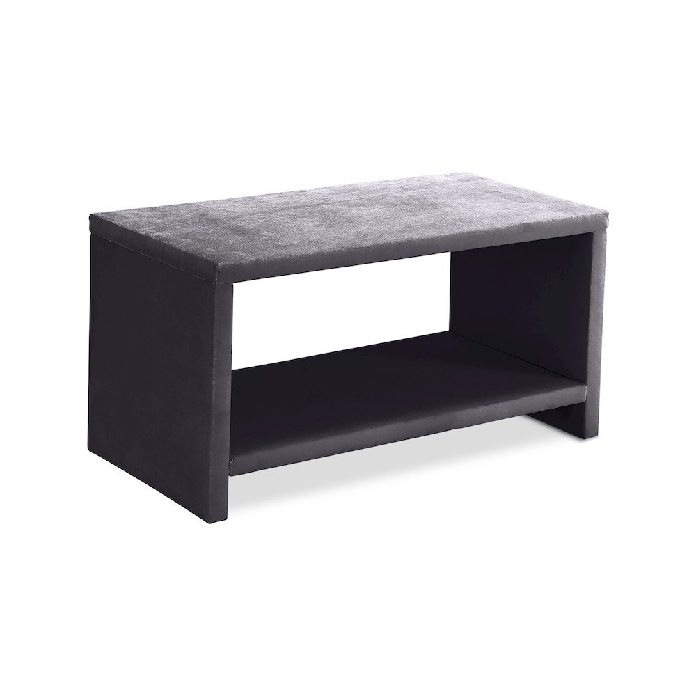 Cleo Grey Velvet Night Stand. Picture 1
