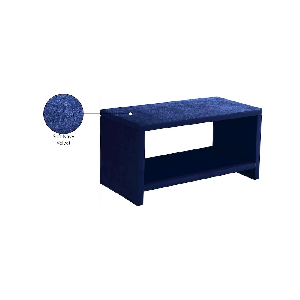 Cleo Navy Velvet Night Stand. Picture 5