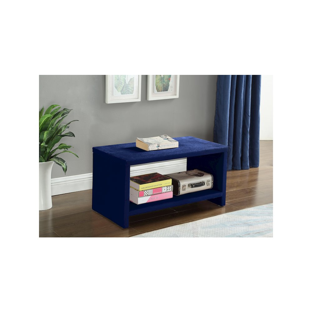 Cleo Navy Velvet Night Stand. Picture 2